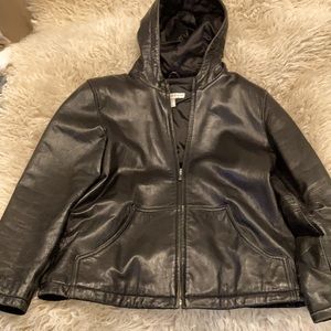 Black hooded jacket